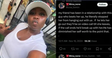 Lady reveals friend’s abusive boyfriend hits her 20 times daily, enforces video surveillance