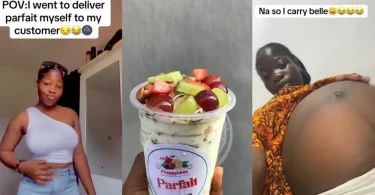 Lady flaunts result after delivering parfait to male customer’s house