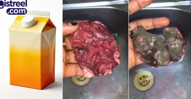 Lady allegedly finds shocking object in juice, sparks outrage online