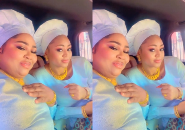 Regina Daniels, Her Mother Rita Attend White Garment Church