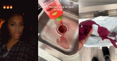 Lady stuns internet as she throws away nose ring, alcohol, and clothes after giving her life to God