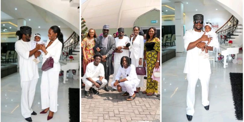 Excitement as Ivy Ifeoma and Rudeboy dedicate their daughter in church