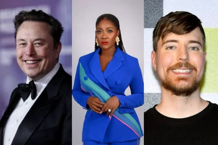 Mercy Johnson laments as Elon Musk and YouTuber, Mr Beast reveal how much they make per day