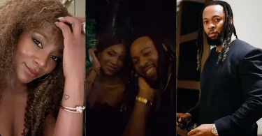 Fans drool as Genevieve Nnaji and Flavour enjoy cosy moment