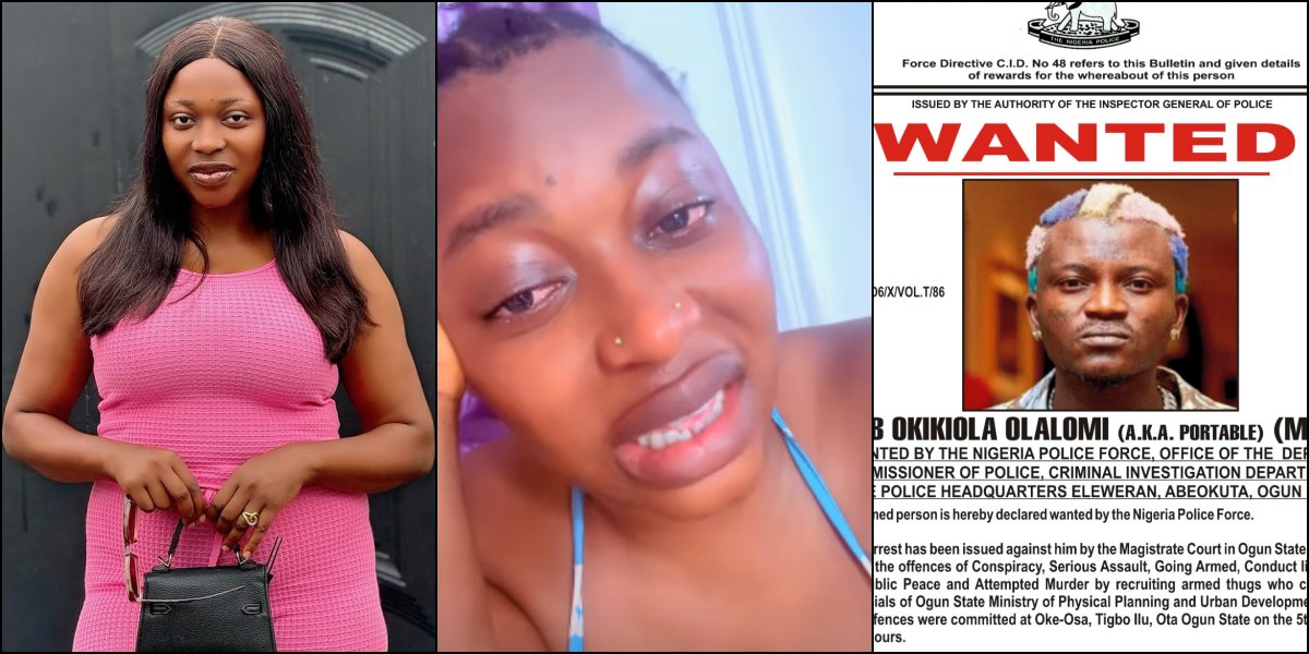 Ashabi Simple tears up as she begs God on behalf of her man, Portable
