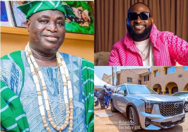 Davido Gifts King Of Ede Oba Adesola Lawal Brand New Car On His Birthday