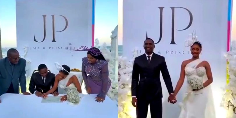 Priscilla Ojo stuns at her court wedding with husband Juma Jux