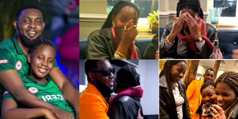 Fans reacts as AY Makun’s daughter breaks down after father’s surprise visit on 17th birthday