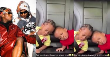 Adorable video of Mohbad’s son and Bella Shmurda’s son on their way school trends