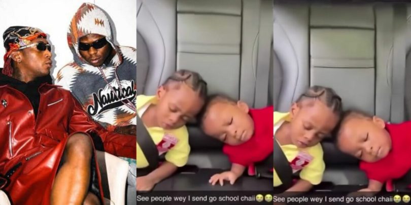 Adorable video of Mohbad’s son and Bella Shmurda’s son on their way school trends