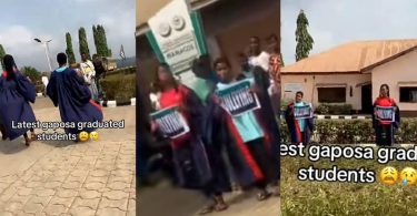 GAPOSA punishes students for bullying, makes them wear graduation gowns and carry ‘bullying’ placards