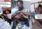 Couple welcomes baby after praying with faith, holding clothes like baby during hallelujah challenge