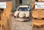 Man builds functioning car from cartons, takes it to filling station for petrol