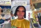 Lady shares experience in a bus with TV, fan, and mini supermarket