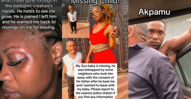 Woman calls out baby daddy, claims he wanted to use her for ritual, kidnapped their child