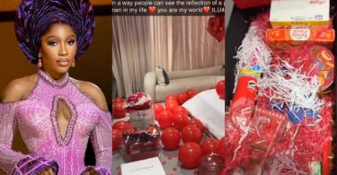 Mercy Eke’s Emotional As Boyfriend Surprises Her With Luxury Gifts, Stacks Of Dollars On Valentine’s Day