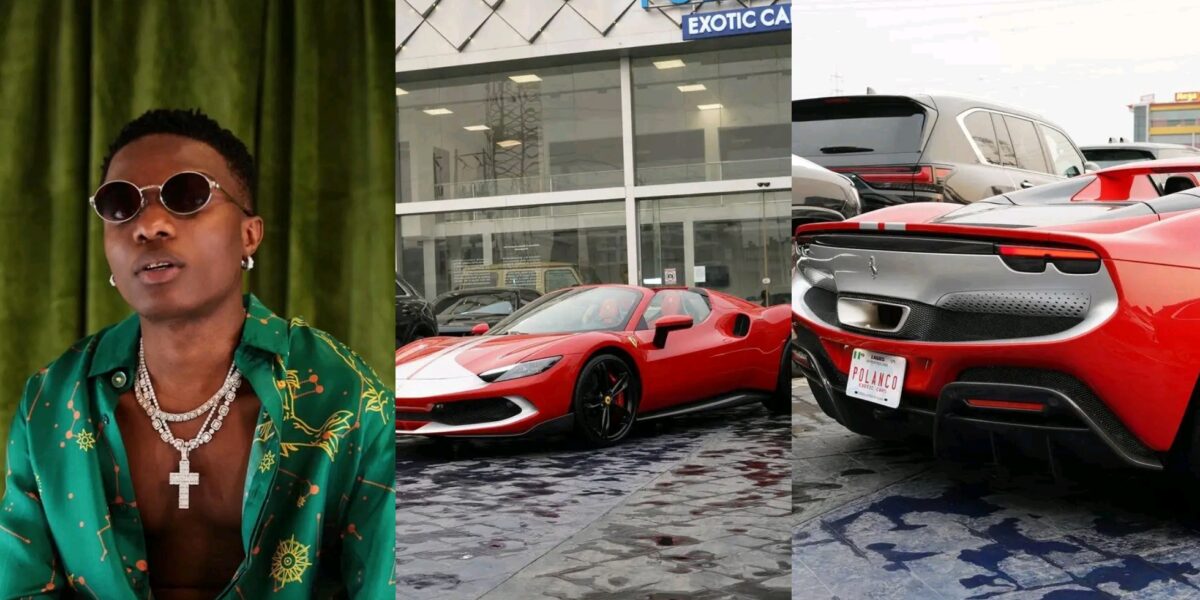 Jubilation as Wizkid acquires Ferrari 296 GTS
