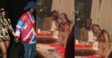 Moment Burna Boy and Chloe Bailey share kiss during special dinner