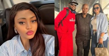 Regina Daniels reunites with her father at airport