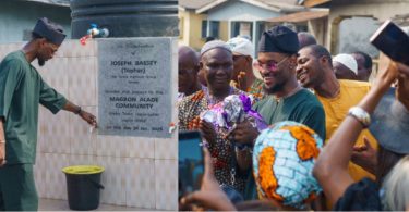 BBNaija Topher, digs, commissions Borehole for Lagos community