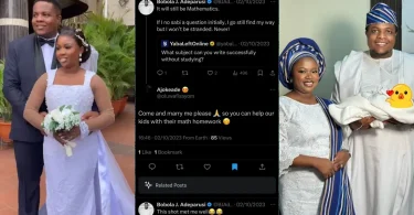 Twitter users welcome first child after playfully suggesting ‘come and marry me’