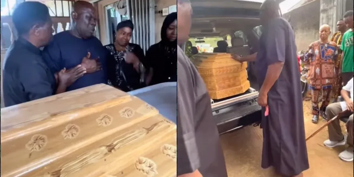 Father weeps as he lays first daughter to rest after health complication
