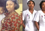 Lady follows in mother’s footsteps as a nurse, recreates throwback photo