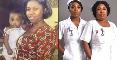 Lady follows in mother’s footsteps as a nurse, recreates throwback photo