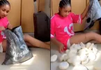 Birthday girl receives sack of ‘fufu’ from father after demanding food tray as gift