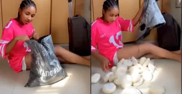 Birthday girl receives sack of ‘fufu’ from father after demanding food tray as gift