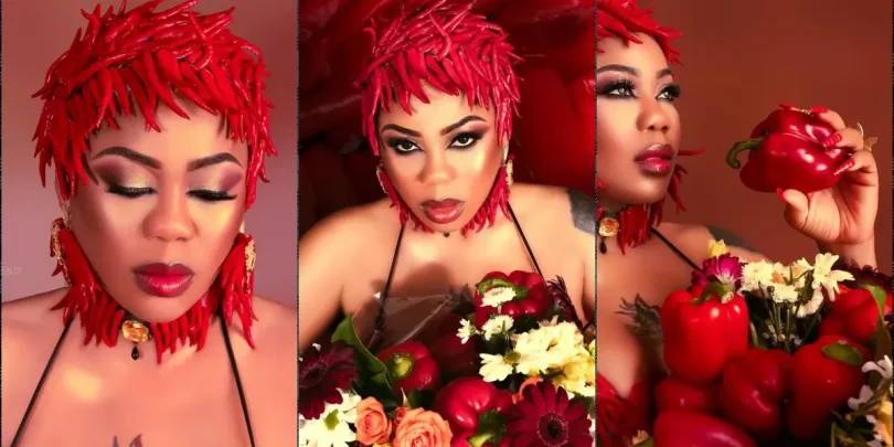 Toyin Lawani stuns in pepper-inspired outfit for Valentine’s Day