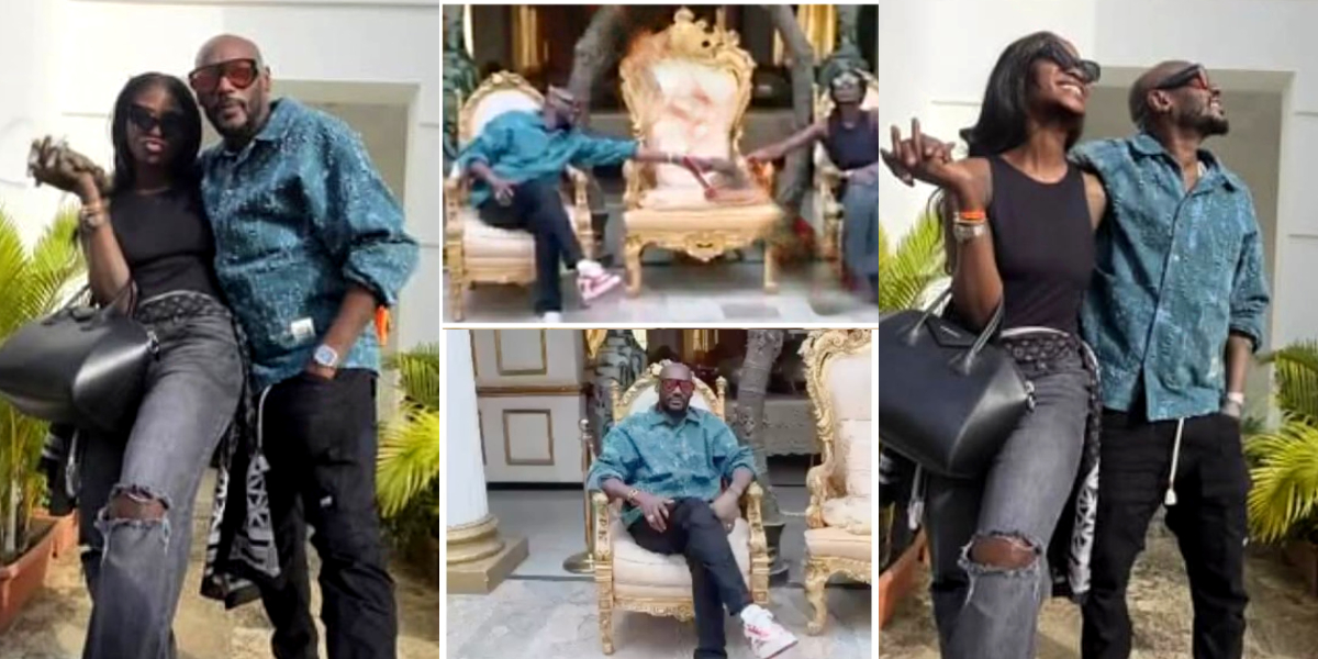 2Face seen together with lover Natasha at her grandfather, Esama of Benin’s palace weeks after declared missing
