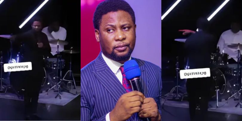 Pastor Femi Lazarus sends out drummer from church for disrupting his ministration