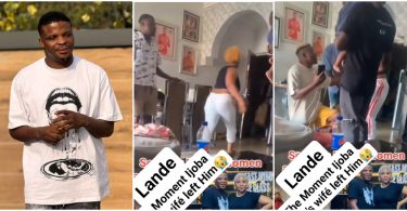 Video of Ijoba Lande kneeling, begging wife not to leave him despite infidelity allegations goes viral