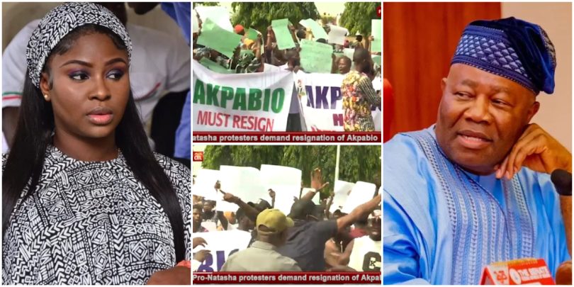 Chaos in Abuja as protesters storm National Assembly, demand justice for Natasha amid Akpabio scandal