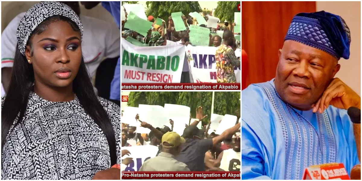 Chaos in Abuja as protesters storm National Assembly, demand justice for Natasha amid Akpabio scandal
