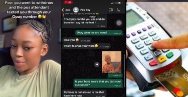 Lady leaks chat as POS agent gets her number from account details, asks her out