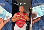 Businesswoman celebrates after finding £5 in bale of clothes