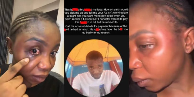 Lady cries out after Indrive driver assaults her over joke about deducting AC money