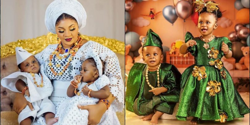 Ooni of Ife, Olori Tobi celebrate twins as they turn one