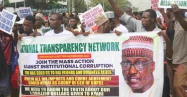 Protesters storm justice ministry, demand investigation of ex-NNPC boss Mele Kyari over alleged  billion debt