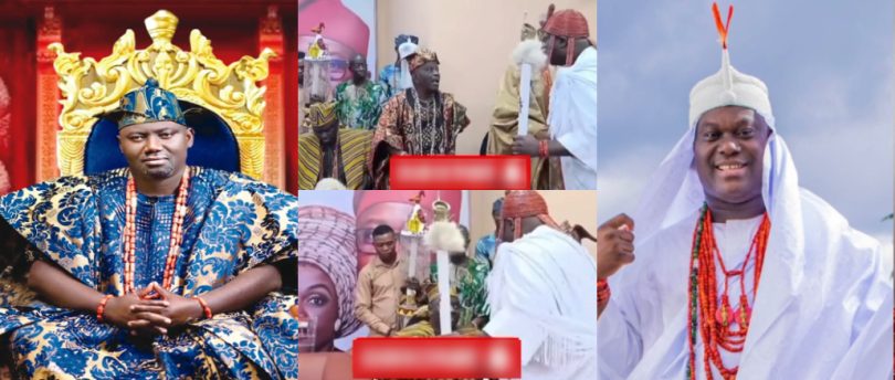 Video Trends As Alaafin Of Oyo Remains Seated While Greeting Ooni Of Ife At Public Event