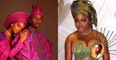 Priscilla Ojo ‘questions’ Papaya Ex for placing husband’s photo on chest in wedding outfit