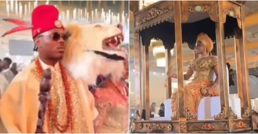 Mixed reactions as couple make grand entrance to their wedding reception in Anambra