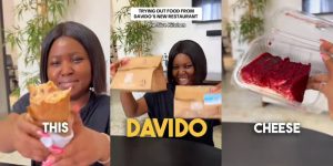 Lady shares review after ordering from Davido’s newly launched restaurant, 5ive
