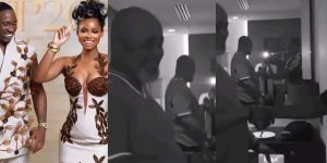 Priscilla Ojo’s father storms Lagos, exchange pleasantries with groom
