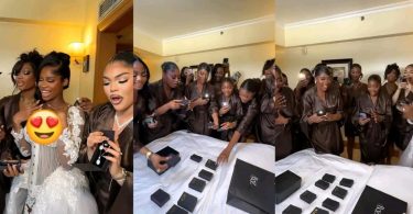 Priscilla Ojo gifts her bridesmaids jewelry