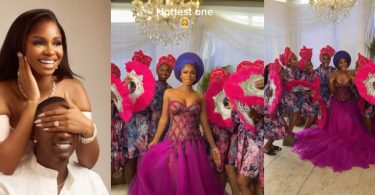 Video Of Priscilla Ojo And Her Bridesmaids’ First Look For Wedding Make Waves