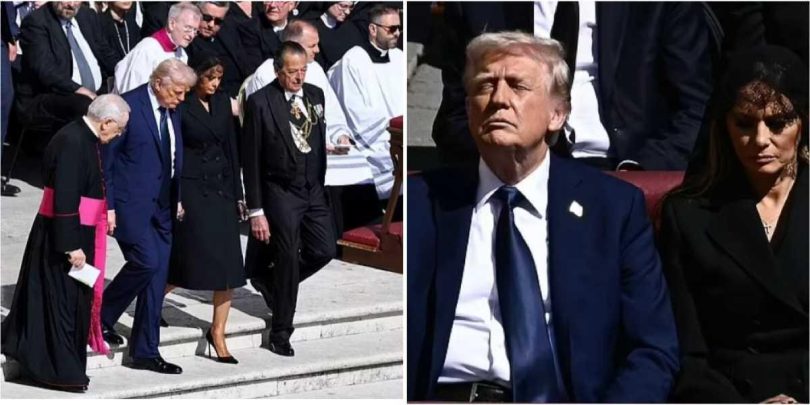 Trump dragged for allegedly breaking dress code at Pope Francis’ funeral