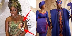 Papaya Ex’s outfit featuring groom’s face at Priscilla Ojo’s wedding sparks buzz
